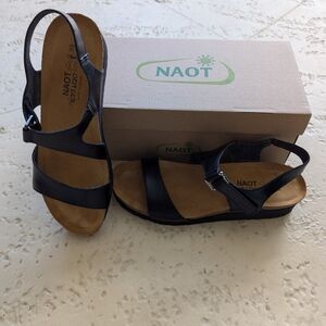 Naot Women's Black Leather Strappy Sandals